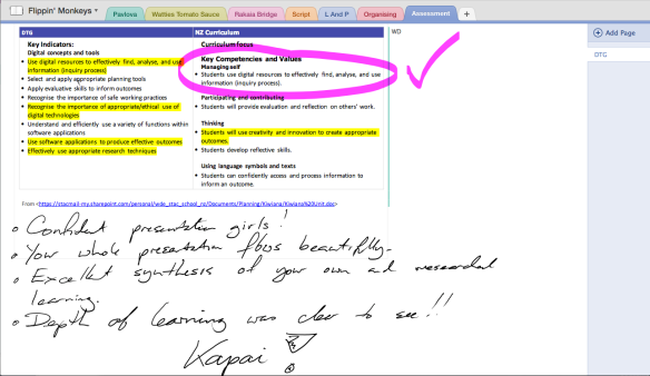 Feedback written by Mr Dekkers on his SurfacePro3 - available immediately to the students